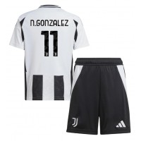 Juventus Nicolas Gonzalez #11 Fußballbekleidung Heimtrikot Kinder 2024-25 Kurzarm (+ kurze hosen)